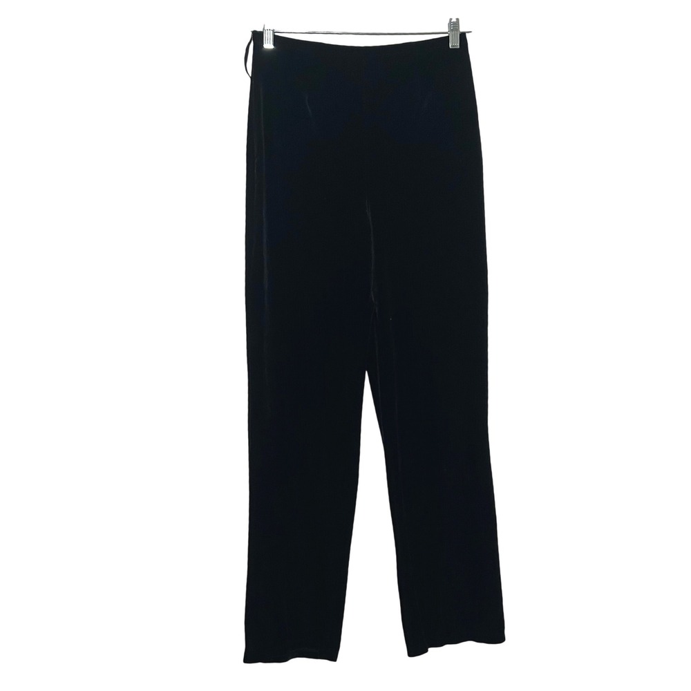Studio JPR Womens Black Velvet Straight Leg Trousers Size M Dress Pants